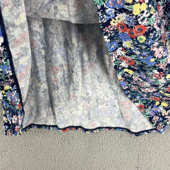Lands End Dress Womens L Floral Tie Waist Colorful Soft Cotton Modal Stretch - Picture 13 of 14